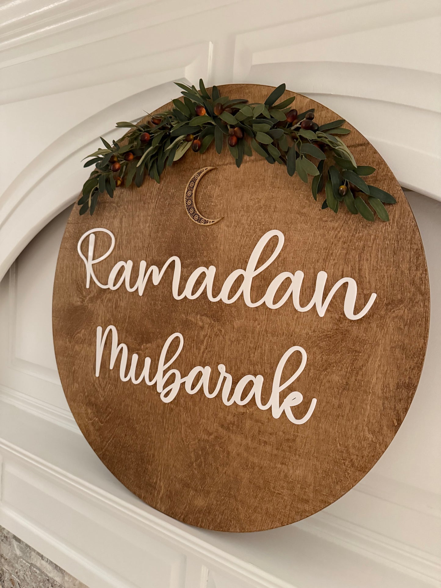 2X-Large 30" 3D (Acrylic/Wood) Ramadan Decor Sign | Door Hanger | Round Sign | Gift
