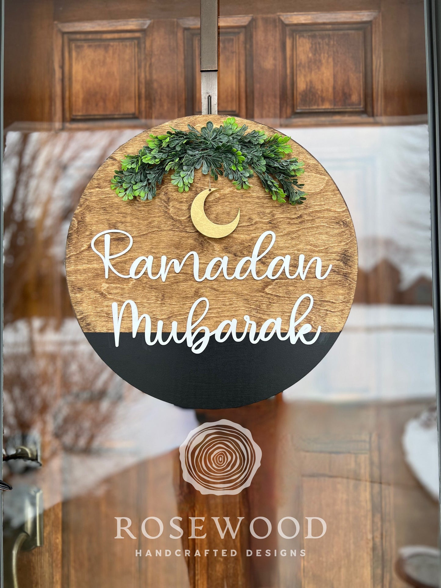 Large 18" 3D (Acrylic/Wood) Ramadan Decor Sign | Door Hanger | Round Sign | Gift