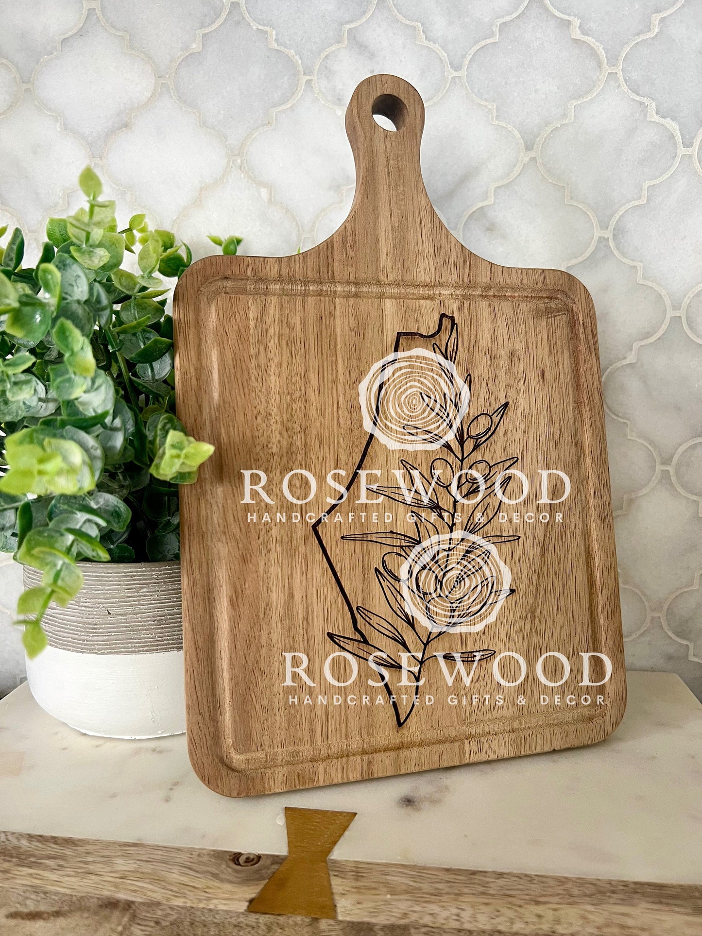 MEDIUM Palestine Olive Branch Engraved Cutting Board | Ramadan | Eid Table Decor -Islamic decor - Eid gift ramadan gift