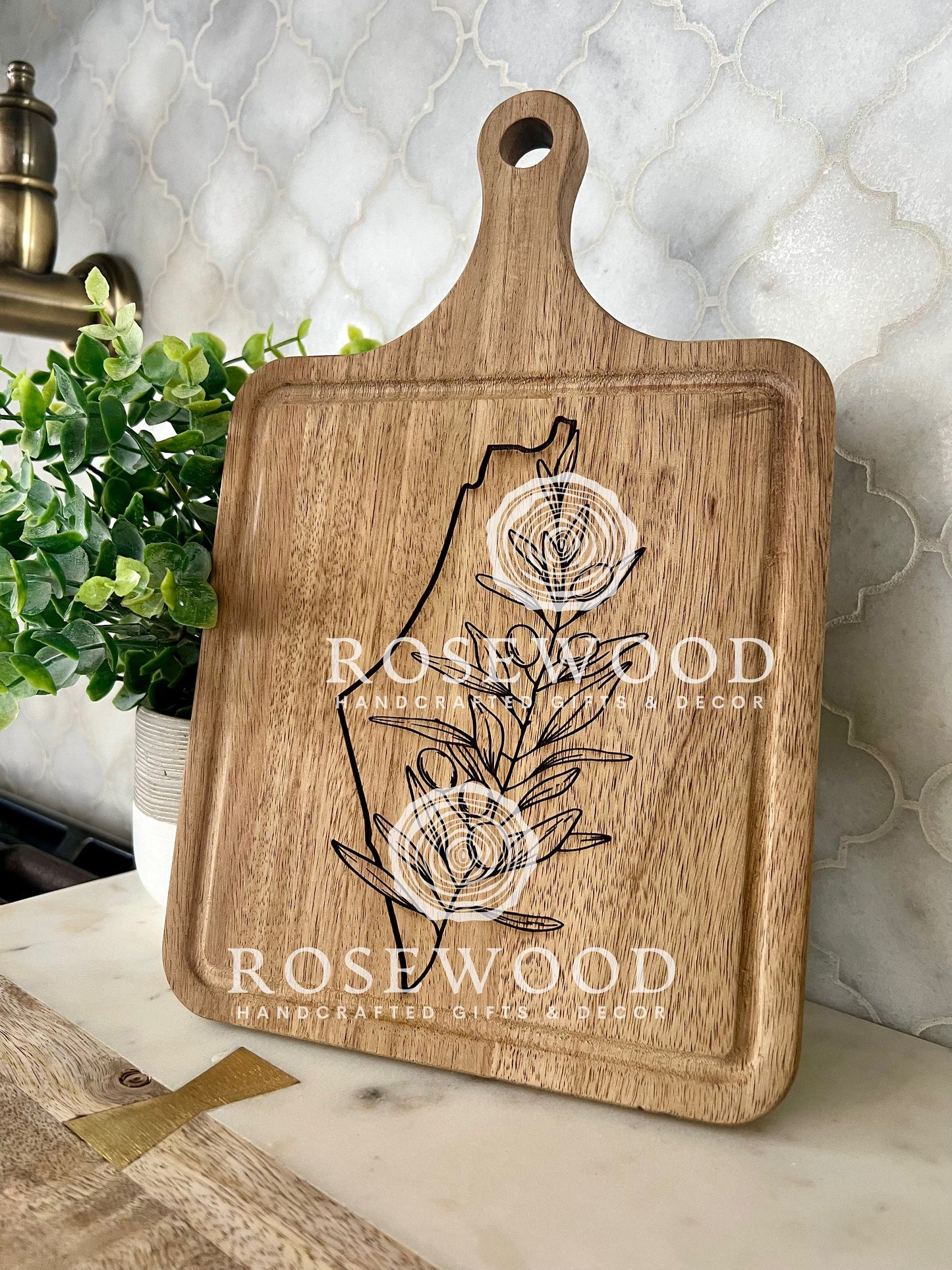 MEDIUM Palestine Olive Branch Engraved Cutting Board | Ramadan | Eid Table Decor -Islamic decor - Eid gift ramadan gift