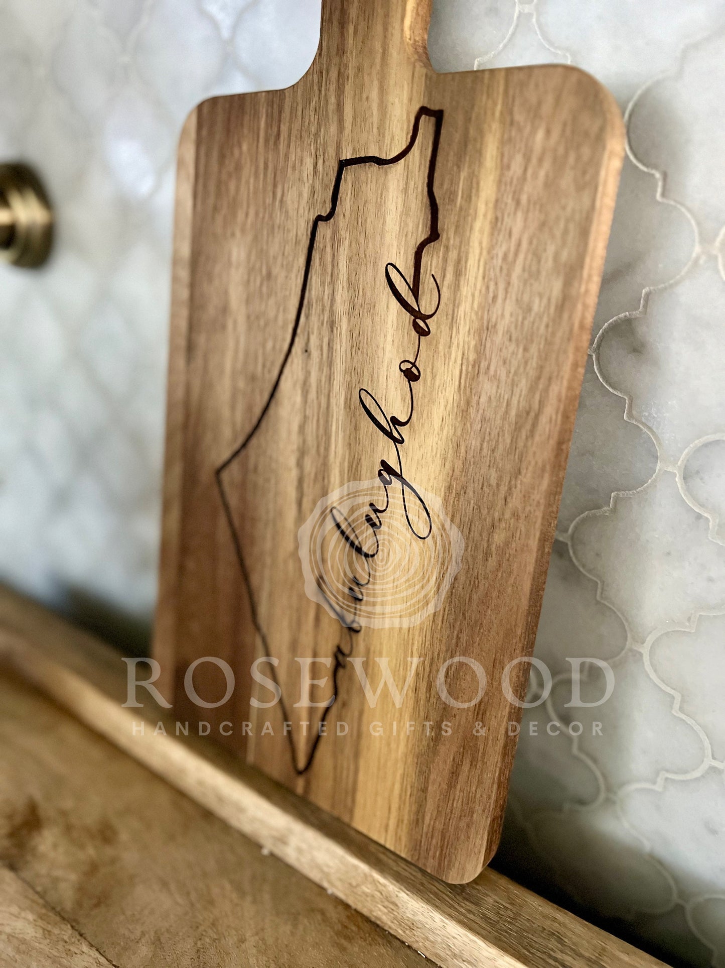 Palestine Last Name Personalized Large Engraved Cutting Board | Ramadan | Eid Table Decor -Islamic decor - Eid gift ramadan gift