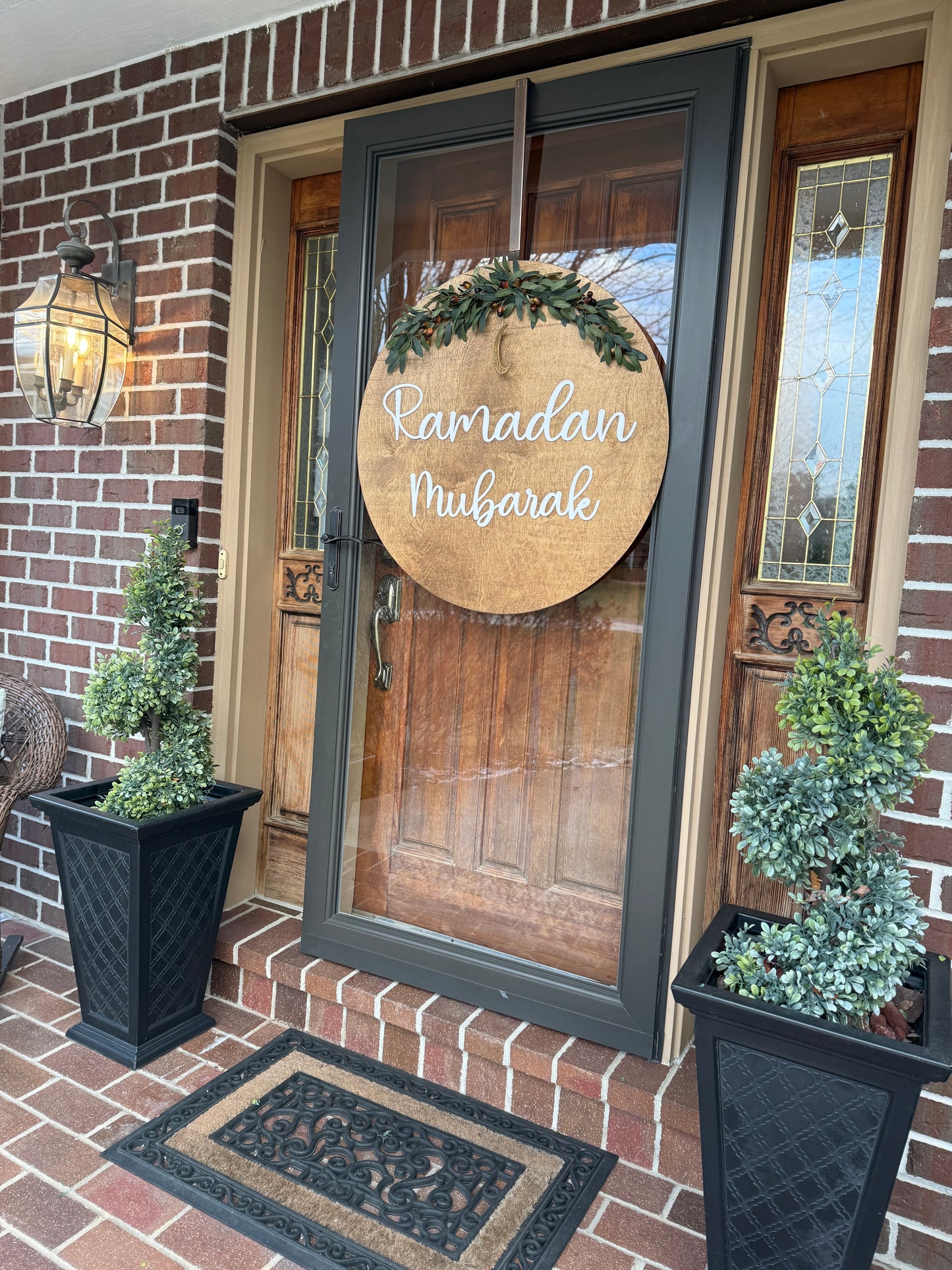 2X-Large 30" 3D (Acrylic/Wood) Ramadan Decor Sign | Door Hanger | Round Sign  | Gift