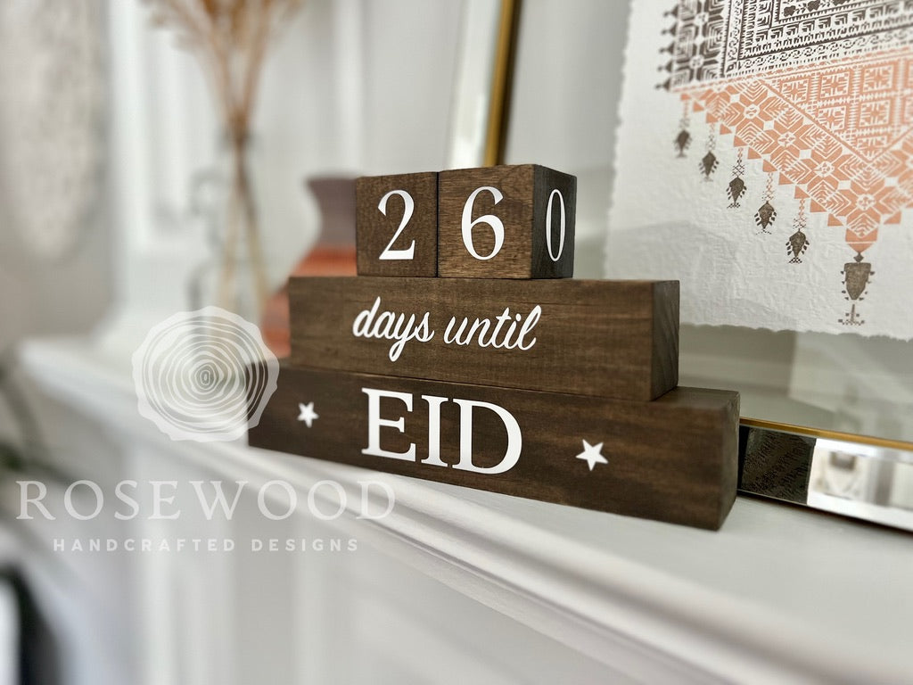 Eid Countdown Block Set/ Eid Mubarak Sign REVERSIBLE