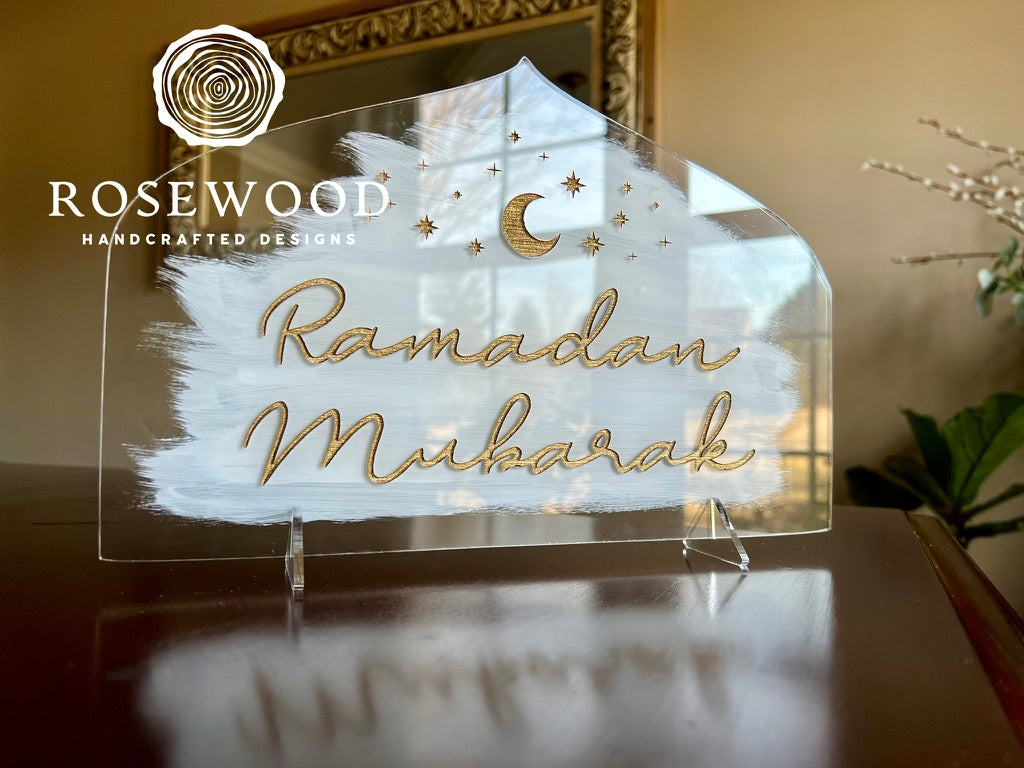 Ramadan Mubarak Table Sign