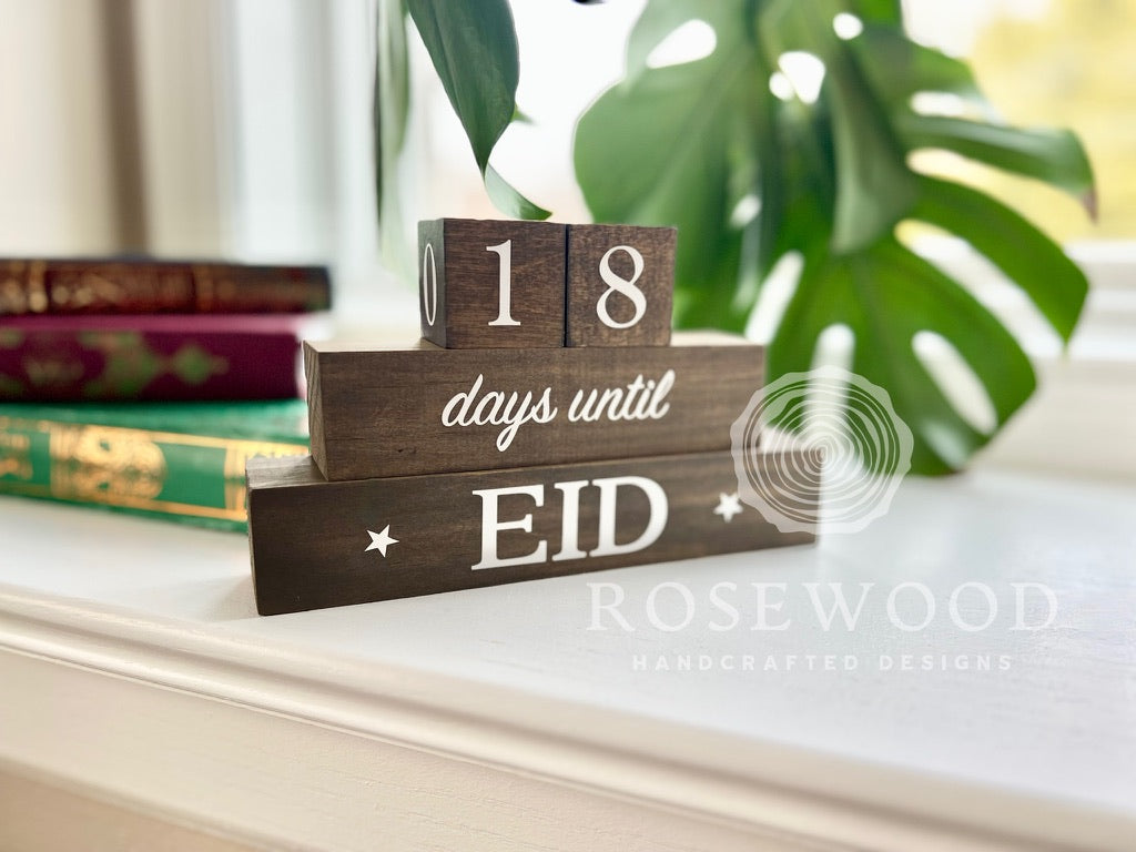 Eid Countdown Block Set/ Eid Mubarak Sign REVERSIBLE