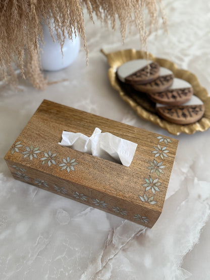 Qamar Pearl Tatreez Tissue box