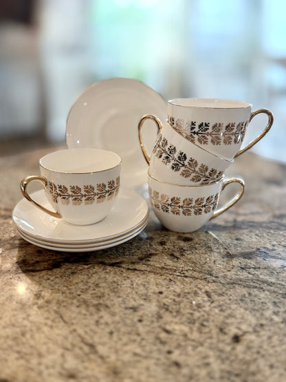 Fine Porcelain Real Gold Tatreez Cup & Saucer Set