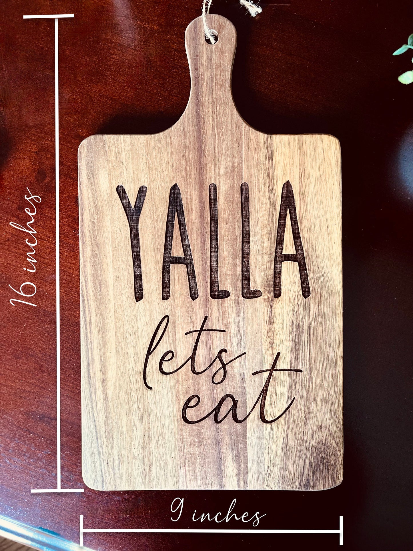 Yalla Let's Eat Ramadan | Eid Table Decor Large Engraved Cutting Board -Islamic decor - Eid gift ramadan gift Mother’s Day