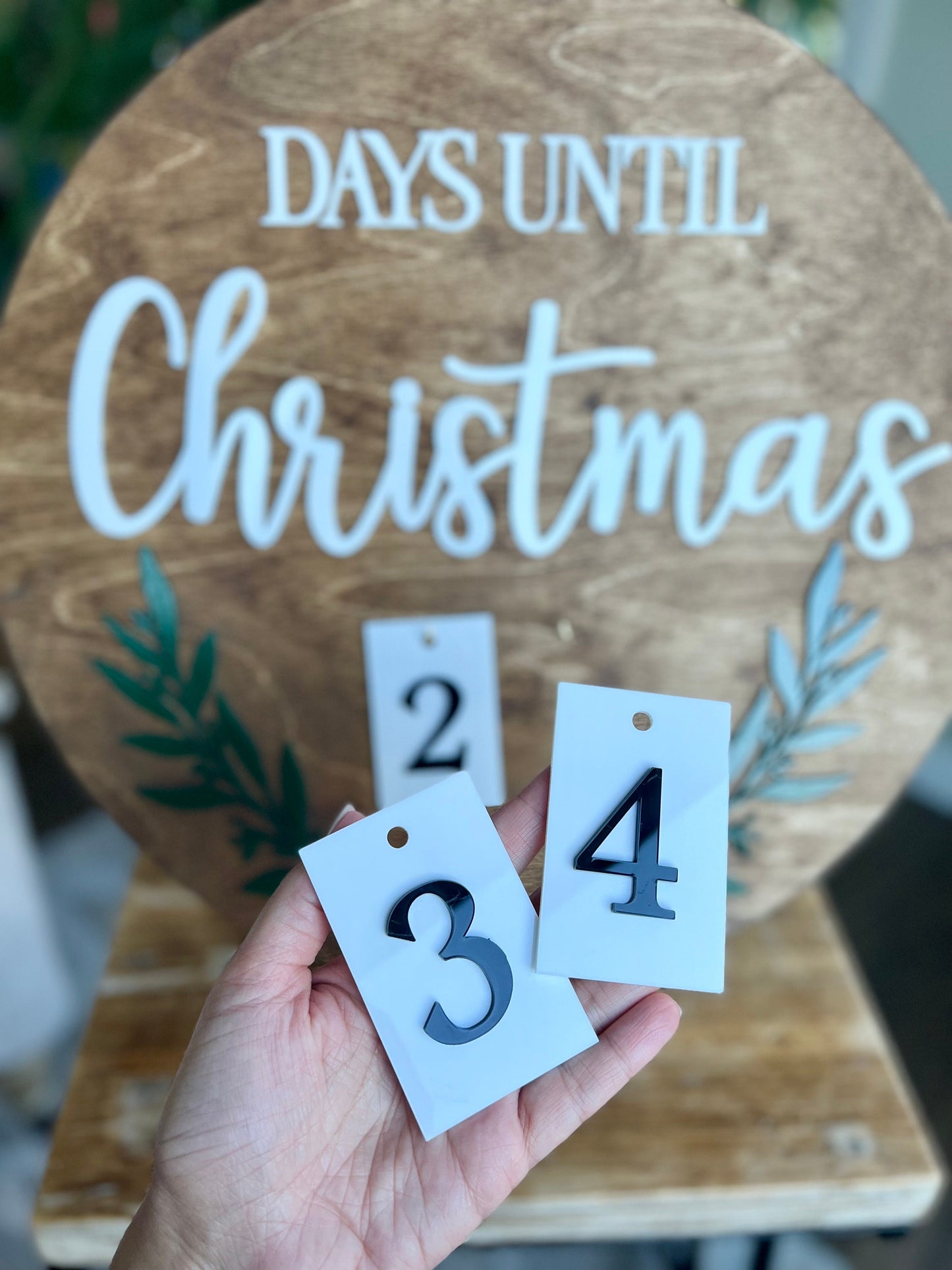 Christmas Countdown Decor Sign | Advent Calendar| Round Sign | Gift