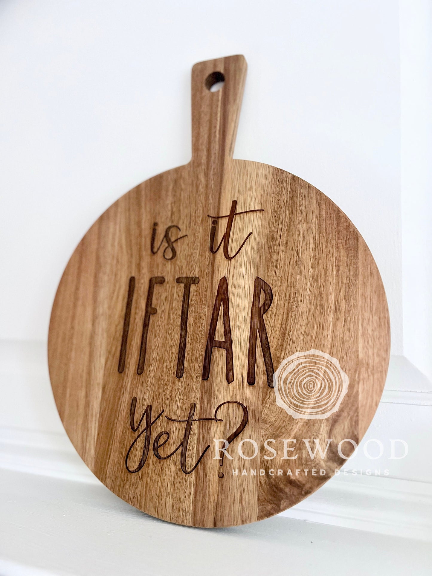 Is It Iftar Yet? Ramadan | Eid Table Decor Large Engraved Cutting Board -Islamic decor - Eid gift ramadan gift