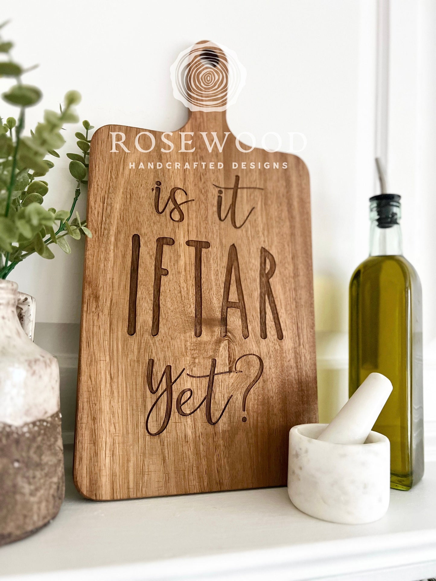 Is It Iftar Yet? Ramadan | Eid Table Decor Large Engraved Cutting Board -Islamic decor - Eid gift ramadan gift