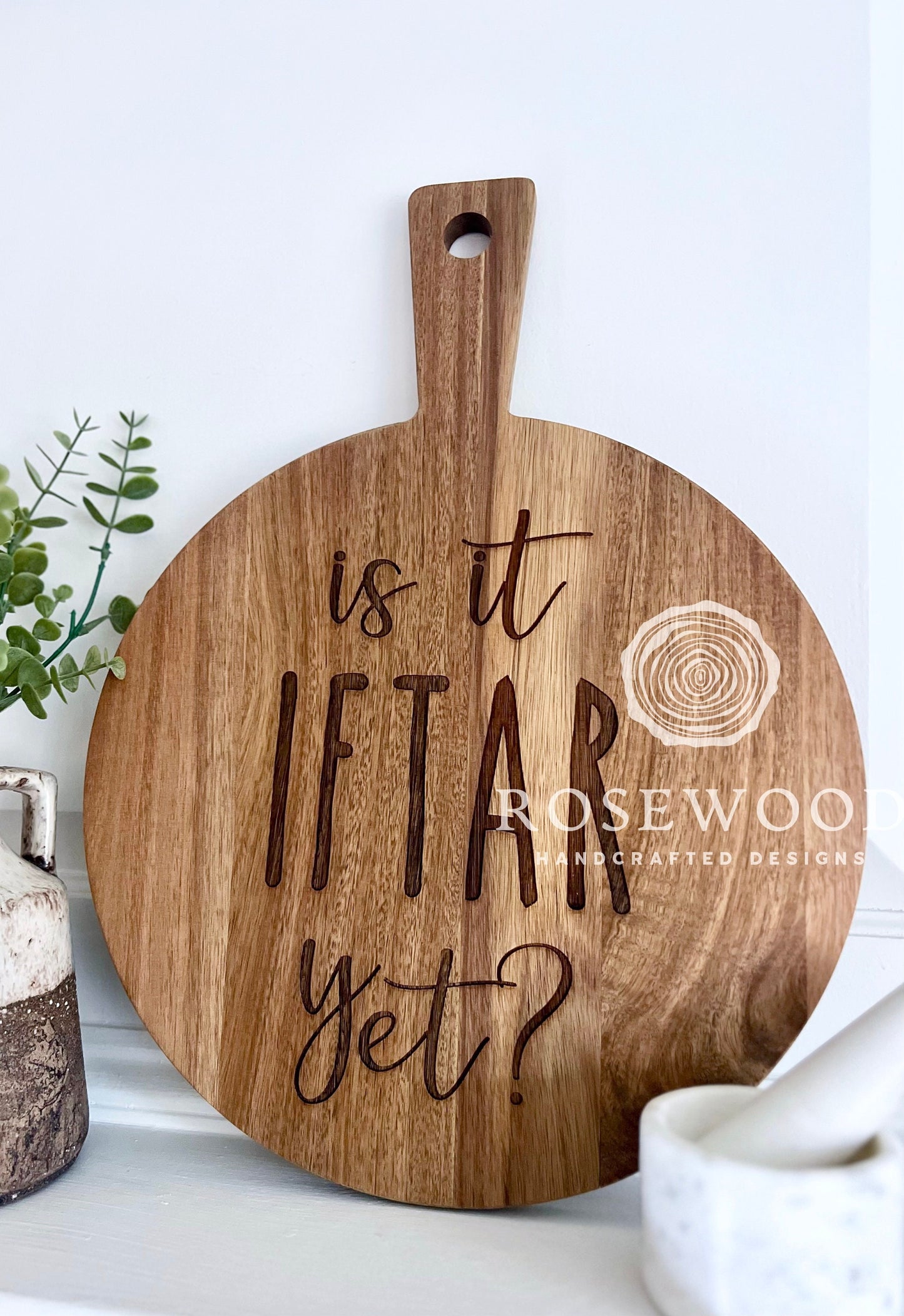 Is It Iftar Yet? Ramadan | Eid Table Decor Large Engraved Cutting Board -Islamic decor - Eid gift ramadan gift