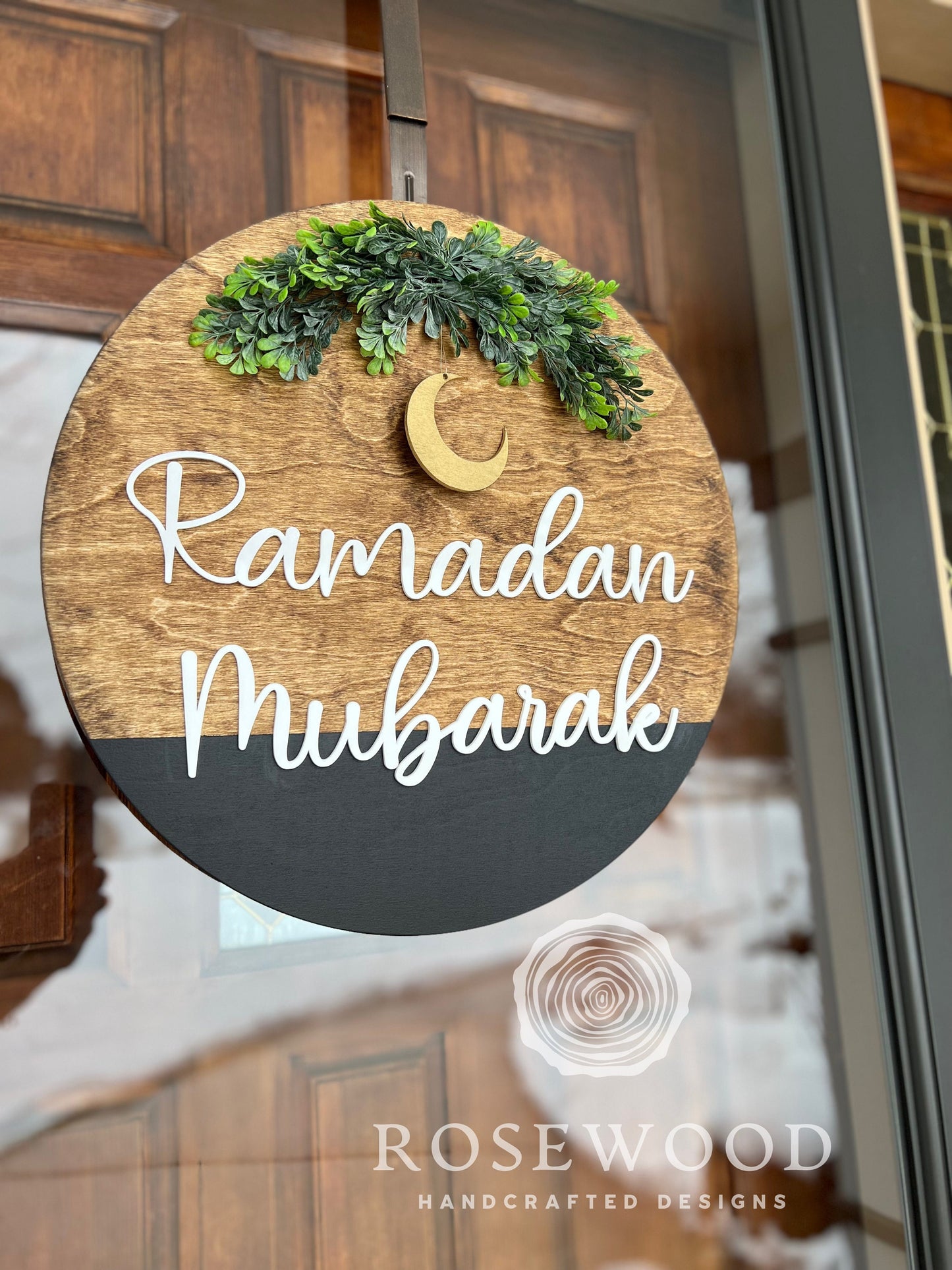 Large 18" 3D (Acrylic/Wood) Ramadan Decor Sign | Door Hanger | Round Sign  | Gift