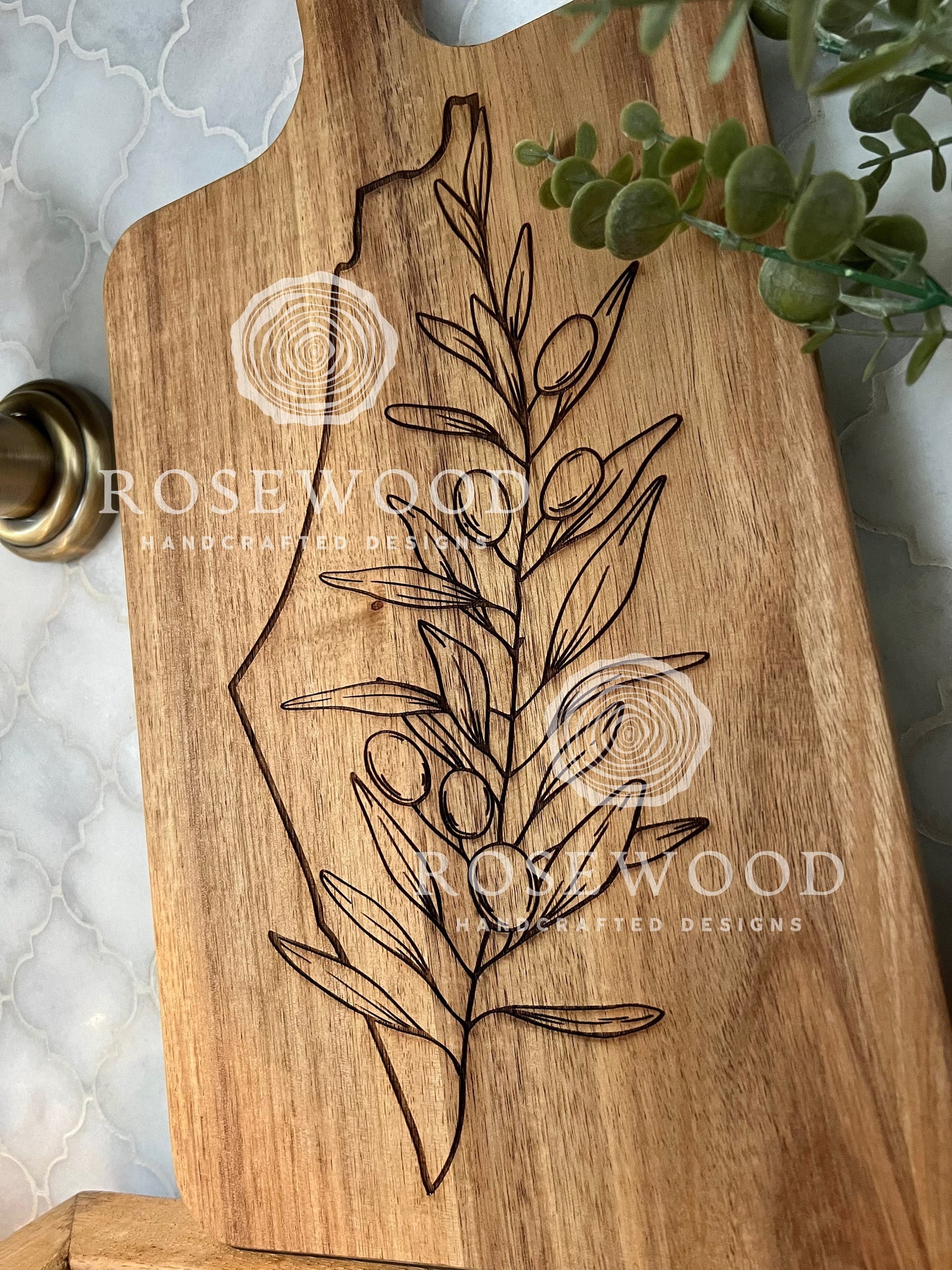 Palestine Olive Branch Large Engraved Cutting Board  | Ramadan | Eid Table Decor -Islamic decor - Eid gift ramadan gift