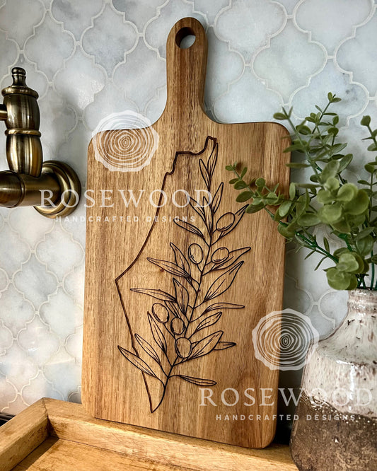 Palestine Olive Branch Large Engraved Cutting Board  | Ramadan | Eid Table Decor -Islamic decor - Eid gift ramadan gift