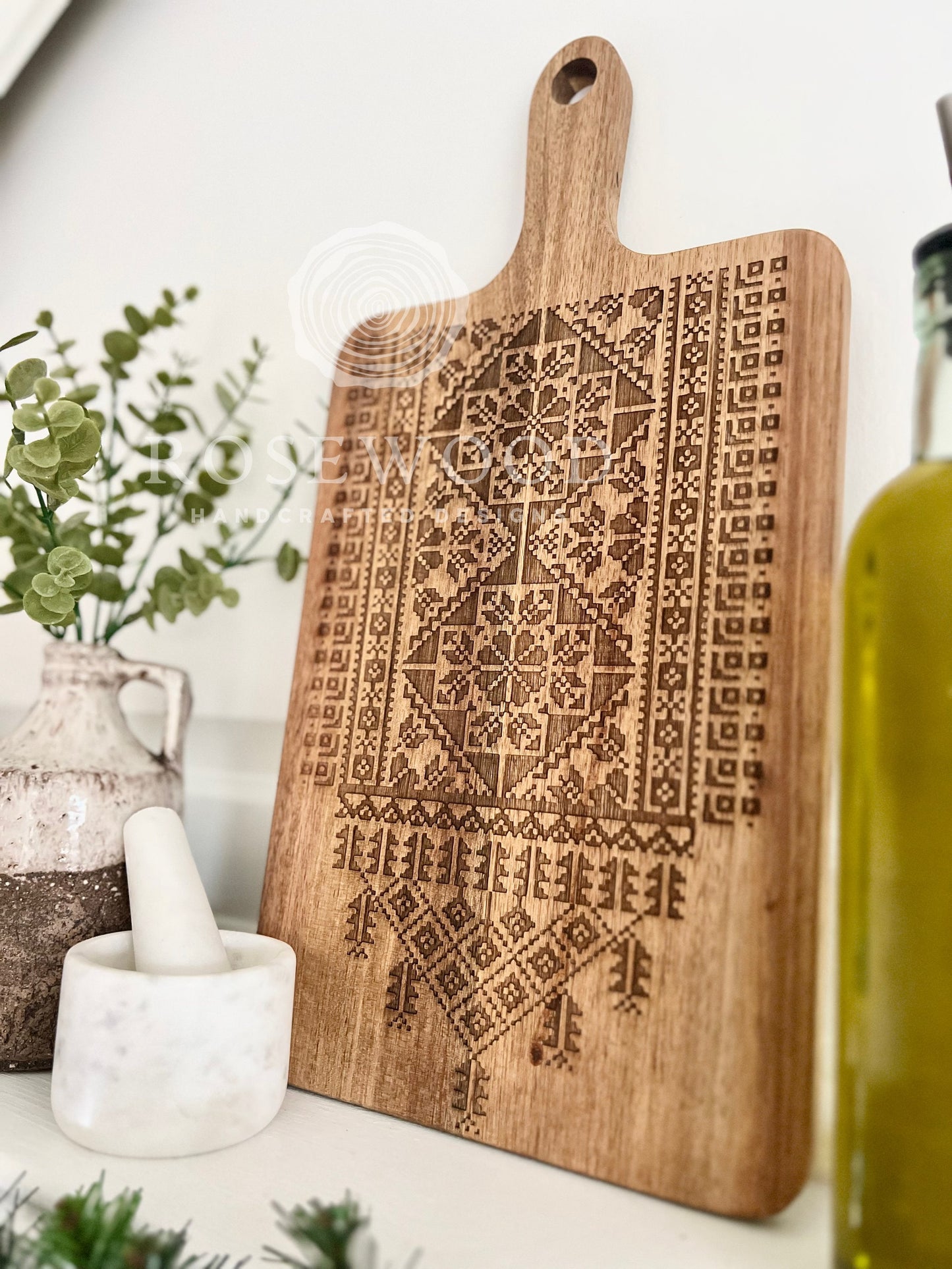 Tatreez Thobe Large Engraved Cutting Board | Ramadan | Eid Table Decor -Islamic decor - Eid gift ramadan gift