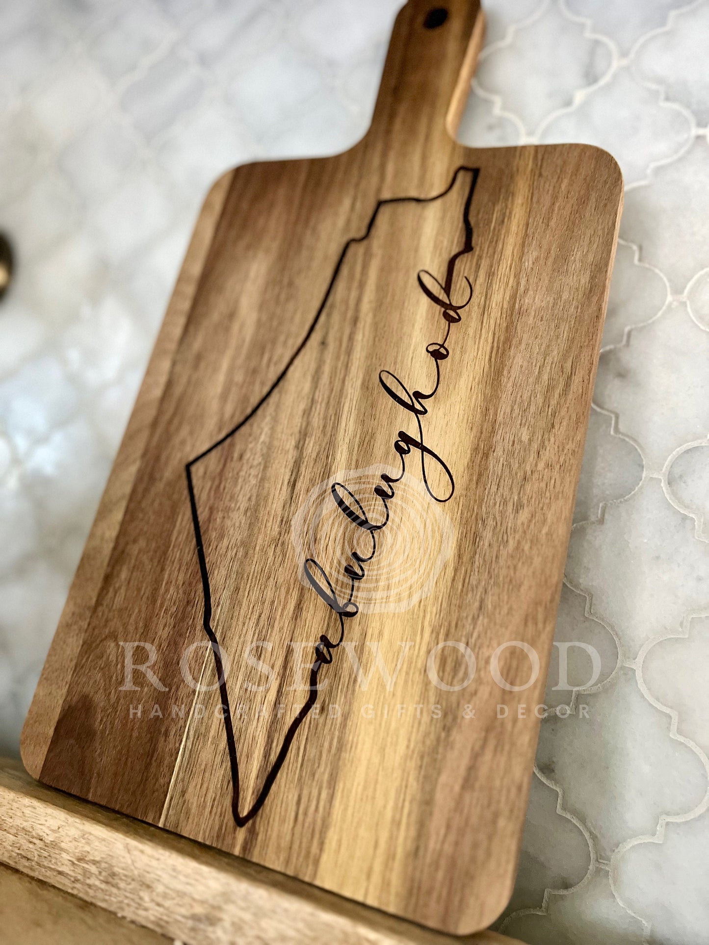 Palestine Last Name Personalized Large Engraved Cutting Board  | Ramadan | Eid Table Decor -Islamic decor - Eid gift ramadan gift