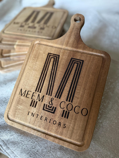 Business Personalized Engraved Cutting Board  | Custom Logo Engraved for Gift, Giveaway, Decor