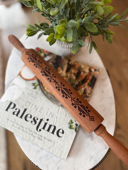 Tatreez Engraved Wood Rolling Pin Palestinian Home Kitchen Decor Chef Gift