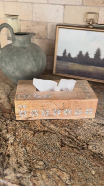 Qamar Pearl Tatreez Tissue box