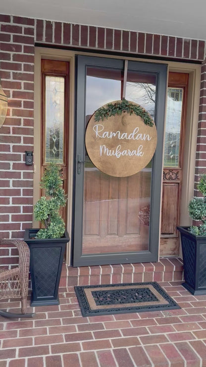 2X-Large 30" 3D (Acrylic/Wood) Ramadan Decor Sign | Door Hanger | Round Sign  | Gift