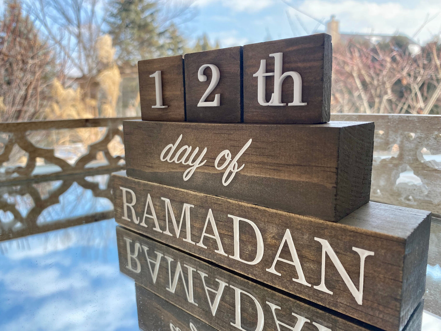 UPGRADED laser engraved 3D Ramadan/Eid Block Calendar Reversible- gift, calendar, countdown, acrylic