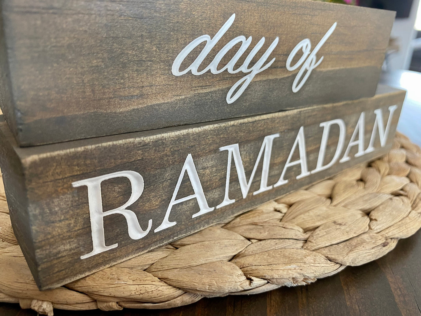 UPGRADED laser engraved 3D Ramadan/Eid Block Calendar Reversible- gift, calendar, countdown, acrylic